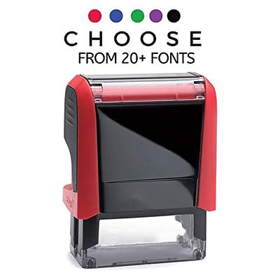 One Line Custom Rubber Stamp - Self-Inking Custom Stamp, 11 Colors  Available - Clear Base & Refillable Ink Pad - Personalized Stamp for Work