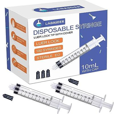 10 Pack 60ml/cc Luer Lock Syringe Large Syringes Without Needle,  Individually Wrapped for Scientific Labs, Measuring Liquid, Dispensing, Oil  or Glue