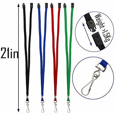 Beebel Red Lanyard Bulk Lanyards for ID Badges Flat Lanyard with Badge Clip Swivel Hook 50 Pack