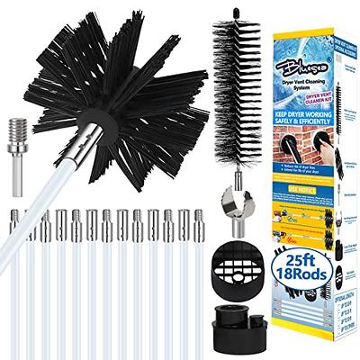 Morinoli 24 Feet Dryer Vent Cleaner Kit, Chrome Button Locking