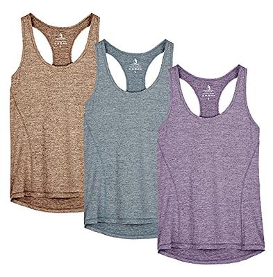 CRZ YOGA Seamless Workout Tank Tops for Women Racerback Athletic Camisole Sports  Shirts with Built in