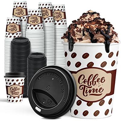 Ginkgo 100 Pack 12 oz Disposable Thickened Paper Coffee Cups with