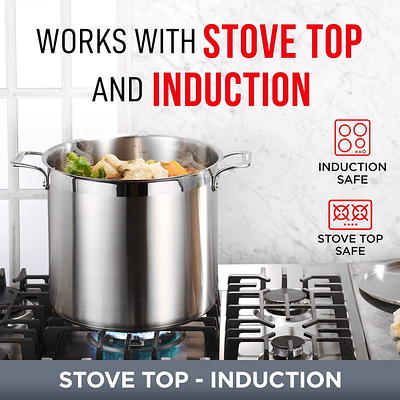 Stockpot 8 quart stock pot stainless stock pot with lid stainless steel  stock pot cooking pot induction stock pot - Yahoo Shopping