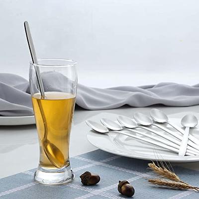 4 Pcs Clear Glass Tea Spoon Glass Stirring Spoon Stick Long Handle Coffee  Stirrer Iced Tea Spoon Glass Stirring Spoon for Cocktail Tea Dessert