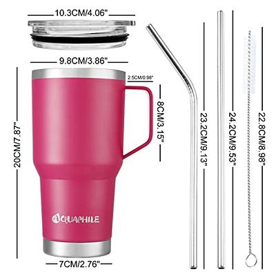 AQUAPHILE 30oz Stainless Steel Insulated Coffee Mug with Handle, Double  Walled Vacuum Travel Cup with Lid & Straw, Reusable Thermal Coffee Cup