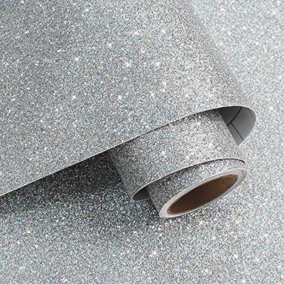 VaryPaper 15.7''x315'' Silver Glitter Wallpaper Stick and Peel