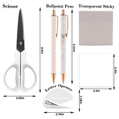 Wrapables Transparent Sticky Notes with Dual Tip Marker Pens for Home, School, Office White