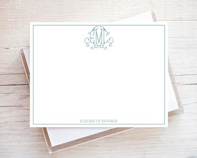 Personalized Two Letter Stationary Monogram Stationary Set FLAT NOTE CARDS,  Personalized Monogram Stationery Set for Women and Men, Office Stationary  with Envelopes, Your Choice of Colors and Quantity - Yahoo Shopping