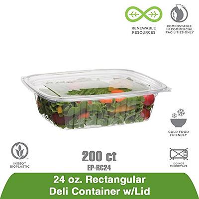 Eco-Products PLA Clear 2 Compartment Deli Lid Snack Container - 32