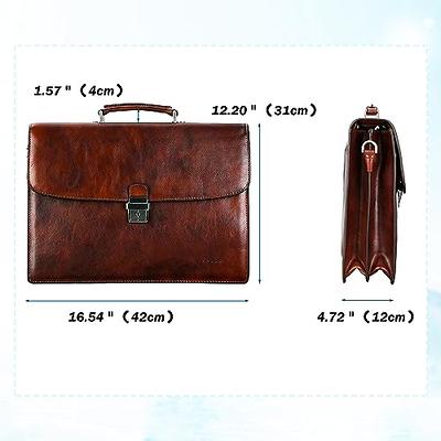 Leather Briefcase Men Leather Satchel Lawyers Bag 15 Inch 