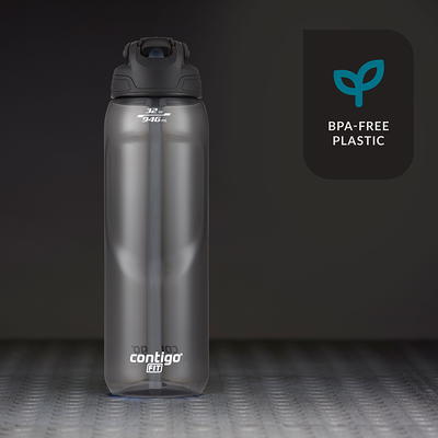 Contigo Fit Plastic Water Bottle with AUTOSPOUT Straw Lid, Black