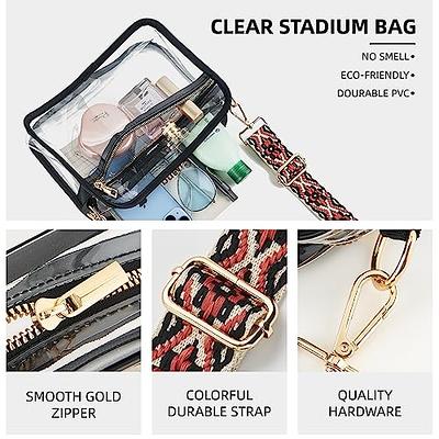  WEIMZC Clear Crossbody Bag Stadium Approved,Adjustable Shoulder  Strap Clear Crossbody Purse for Concerts, Festivals, Sports Events