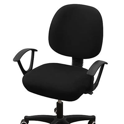 smiry Stretch Jacquard Office Computer Chair Seat Covers, Removable  Washable Anti-dust Desk Chair Seat Cushion Protectors - Black