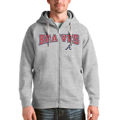 Men's Antigua Heathered Gray St. Louis Cardinals Victory Pullover Hoodie