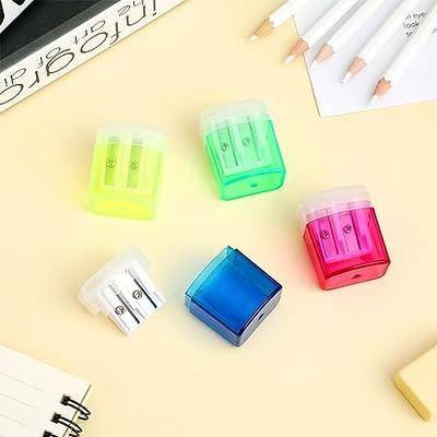 2Pcs Single Hole Pencil Sharpeners, Plastic Manual Pencil