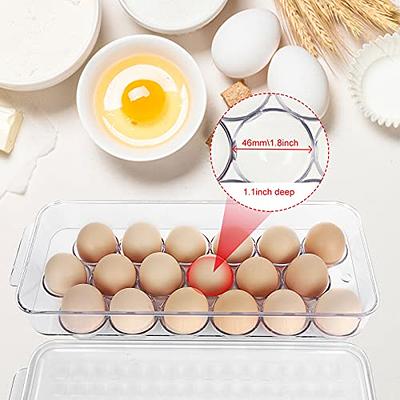 2 Pack 18 Egg Holder for Refrigerator Plastic, Stackable Egg Tray Holder  with Lid, Egg Storage Container Organizer Bins with Air Hole and Handles  for Fridge, Freezer, Pantry Organization - Clear - Yahoo Shopping