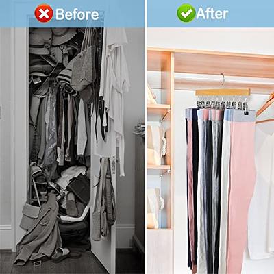 Magic Pants Hangers Space Saving - 2 Pack for Closet Multiple Layers  Multifunctional Uses Rack Organizer for Trousers Scarves Slack (2 Pack with  10