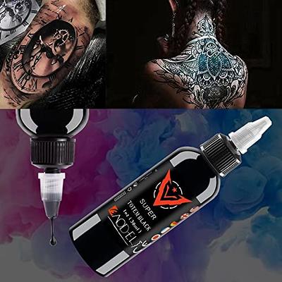 Baodeli Tattoo Ink 2oz/Bottle Professional Black Tattoo Ink Permanent - Art  Tattoo - Super Black - Tattoo Supplies 