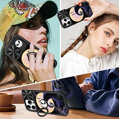 2in1 for iPhone 14 Pro Max Case for Women Girls Heart Cute Kawaii Pattern  Phone Cover Teens Girly Cool Unique Design with Slide Camera Cover+Ring  Holder Black Cases for 14 ProMax 6.7