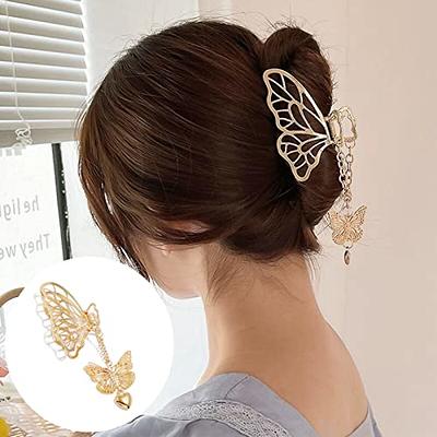 2 PCS Crystal Gold Butterfly Hair Clips for Women Elegant Rhinestone Claw  Clips for Thick Hair Butterfly Hair Accessories - Yahoo Shopping