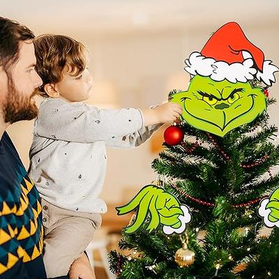 Christmas Decorations,Grinch Christmas Tree,Christmas Tree Topper ,Christmas  Decorations Grinch Themed Party Supplies 