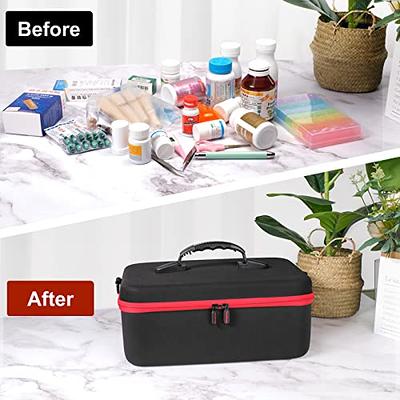 CURMIO Pill Bottle Organizer Bag with Lock, Medicine Organizer and Storage  Case for Prescription Bottles, Empty First Aid Bag for Home and Travel, Red