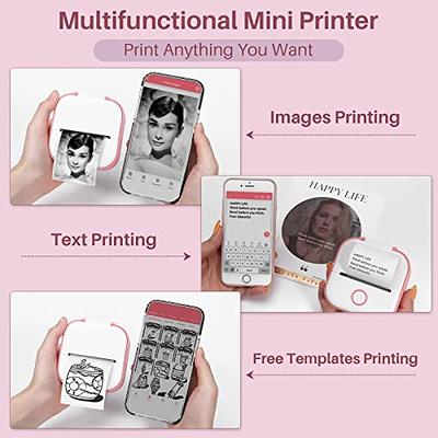 Mini Pocket Sticker Printer, Bluetooth Wireless Portable Mobile