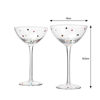 The Wine Savant Polka Dot Confetti Stemmed Martini Glasses 5.8oz Set of 2 Manhattan  Glasses for Cocktails, Cosmopolitan, Margarita Coupe Cocktail Glass for  Everyday, Weddings, Parties, Home Bar - Yahoo Shopping