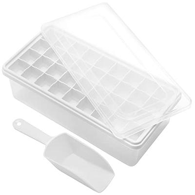Ice Cube Tray With Lid and Bin, 36 Nugget Silicone Ice Tray For Freezer, Comes with Ice Container, Scoop and Cover