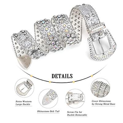 Gold Western Rhinestone Belt Diamond Belt Luxury Strap Ladies Mens Jeans  Decoration at  Women’s Clothing store