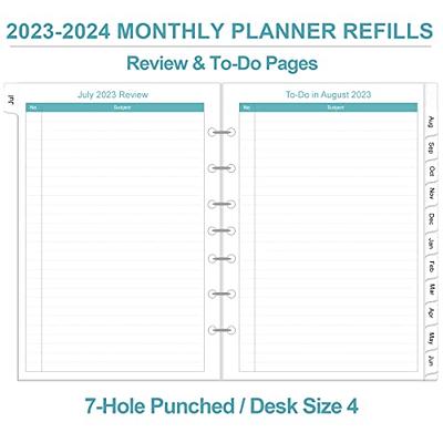 2023-2024 Planner Refills - 2023-2024 Weekly & Monthly Planner Refill, July 2023-June 2024, 7-Hole Punched, Desk Size 4, 5.8 x 8.3, Ocean