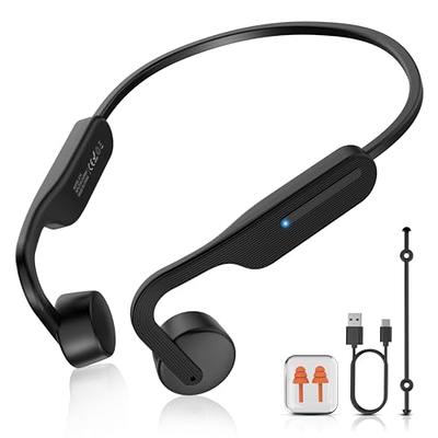 MONODEAL Bone Conduction Headphones with Mic, Bluetooth 5.3 Open Ear  Headphones Wireless Waterproof Headsets, Sweat Resistant Wireless Earphones  for