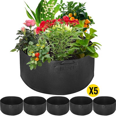 100 Gal. Plant Grow Bag Aeration Fabric Pots with Handles Black Grow Bag  Plant Container for Garden Planting( 6-Pack)