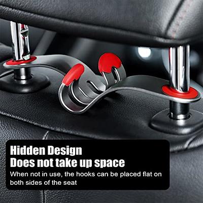 Leather Car Seat Headrest Hooks Hidden Back Hanger For Organizing