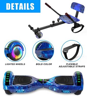 BENTISM Hoverboard Go Kart Seat Attachment for 6.5 8 10 Self Balancing  Scooter, LED Light-up Wheel Hoverboard Kart for Kids or Adults, Hoverboard  Attachments Adjustable Frame Length 