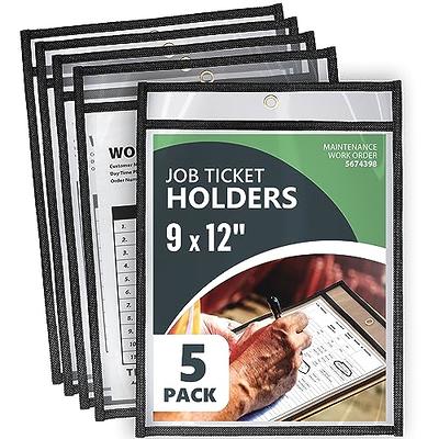 Scribbledo Job Ticket Holders 9x12 (50 Pack) Work Order Plastic Sleeves  Clear Folders for Documents Paper Sleeve Hanging Clear Folder Sleeves Black  Dry Erase Plastic Sleeves for Documents Shop Holder - Yahoo Shopping