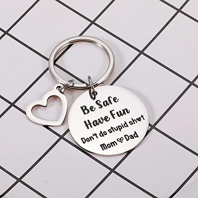 Don't Do Stupid Shit Keychain, 16th Birthday Gift, Love Mom & Dad,Love Dad,  Love Mom, Gift for Son, Gift for Daughter, Christmas, Birthday, New Driver