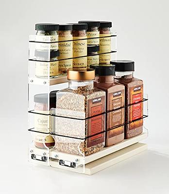 Tiered Spice Rack Tray Acrylic Drawer Seasoning Bottle Organizer for  Countertop Cabinet Pantry Kitchen Storage Shelves