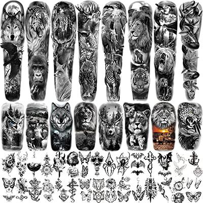 Large Temporary Fake Tattoo Full Sleeve Leg Arm Waterproof