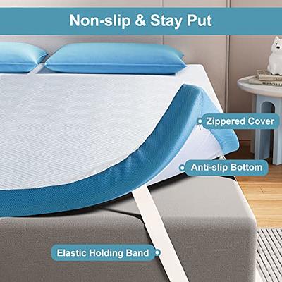 HYLEORY Dual Layer 4 Inch Memory Foam Mattress Topper Queen Size,  Breathable & Medium Support, 2 Inch Cooling Gel Memory Foam & 2 Inch  Viscose from