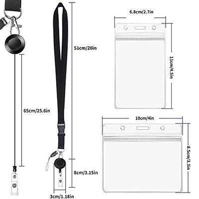 3 Pack Retractable Badge Lanyards and ID Badge Holder, Cruise Lanyard with  Detachable Buckle & Vertical/Horizontal Waterproof Clear ID Hoder for Keys,  Cards, Offices, Staff, Employees (Black - 3pcs) - Yahoo Shopping