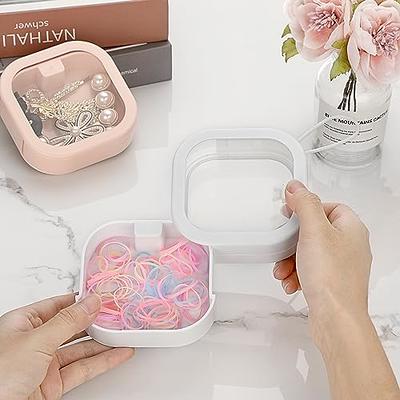 BTSKY Portable Plastic Qtip Holder Hair Tie Organizer for Bathroom