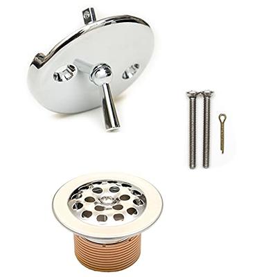 Trip Lever Bath Drain Trim Kit - Overflow Drain Cover for Bathroom Tub | BN