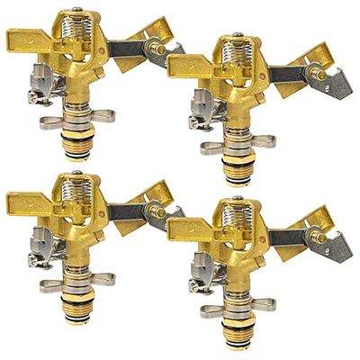 Biswing 1/2 Inch Brass Impact Sprinkler 2 Pack, Heavy Duty Lawn Gold