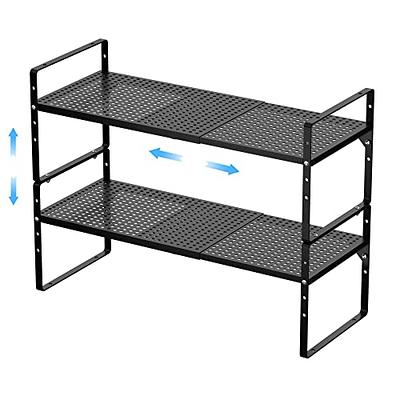 GEDLIRE Expandable Kitchen Cabinet Shelf Organizers 2 Pack, Stackable Metal Pantry  Storage Shelves Rack, Adjustable Counter Shelf for Cabinets, Countertop, Cupboard  Organizers and Storage, White - Yahoo Shopping