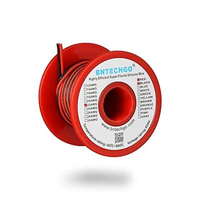 BNTECHGO 8 Gauge Flexible 2 Conductor Parallel Silicone Wire Red Black High  Resistant 200 deg C 600V for Single Color LED Strip Extension Cable Cord