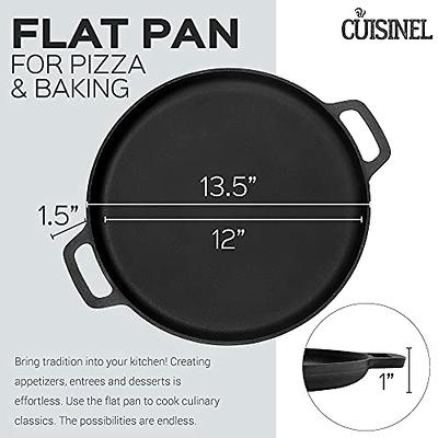 Cast Iron Skillet Bundle 12-Inch with Glass Lid and Pizza - Baking Pan  (13.5 Inch) Set Oven Safe Cookware - 2 Heat-Resistant Holders - Indoor and  Outdoor Use - Grill, Stovetop, Induction Safe - Yahoo Shopping