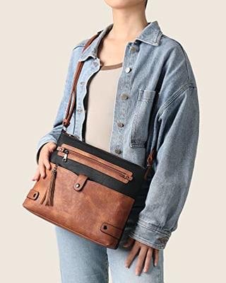 FADEON Large Crossbody Purses for Women Crossbody Bag, Designer Leather Cross  Body Purse Multi Pocket Shoulder Bag BlackBrown - Yahoo Shopping