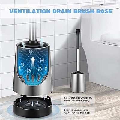 SetSail Silicone Toilet Brush and Holder, Automatic Toilet Bowl Brushes for  Bathroom Ventilated Toilet Cleaner Brush for Toilet Scrubber Cleaning