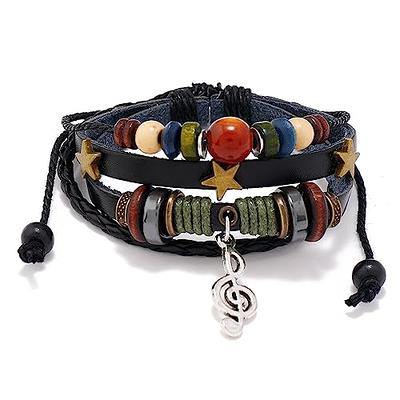 Bracelets in Jewelry Tropical Style Adjustable Hand Braided Bracelet Bracelet Fashion Feather Bracelet Men's DIY Leather Bracelet Multilayer Braided